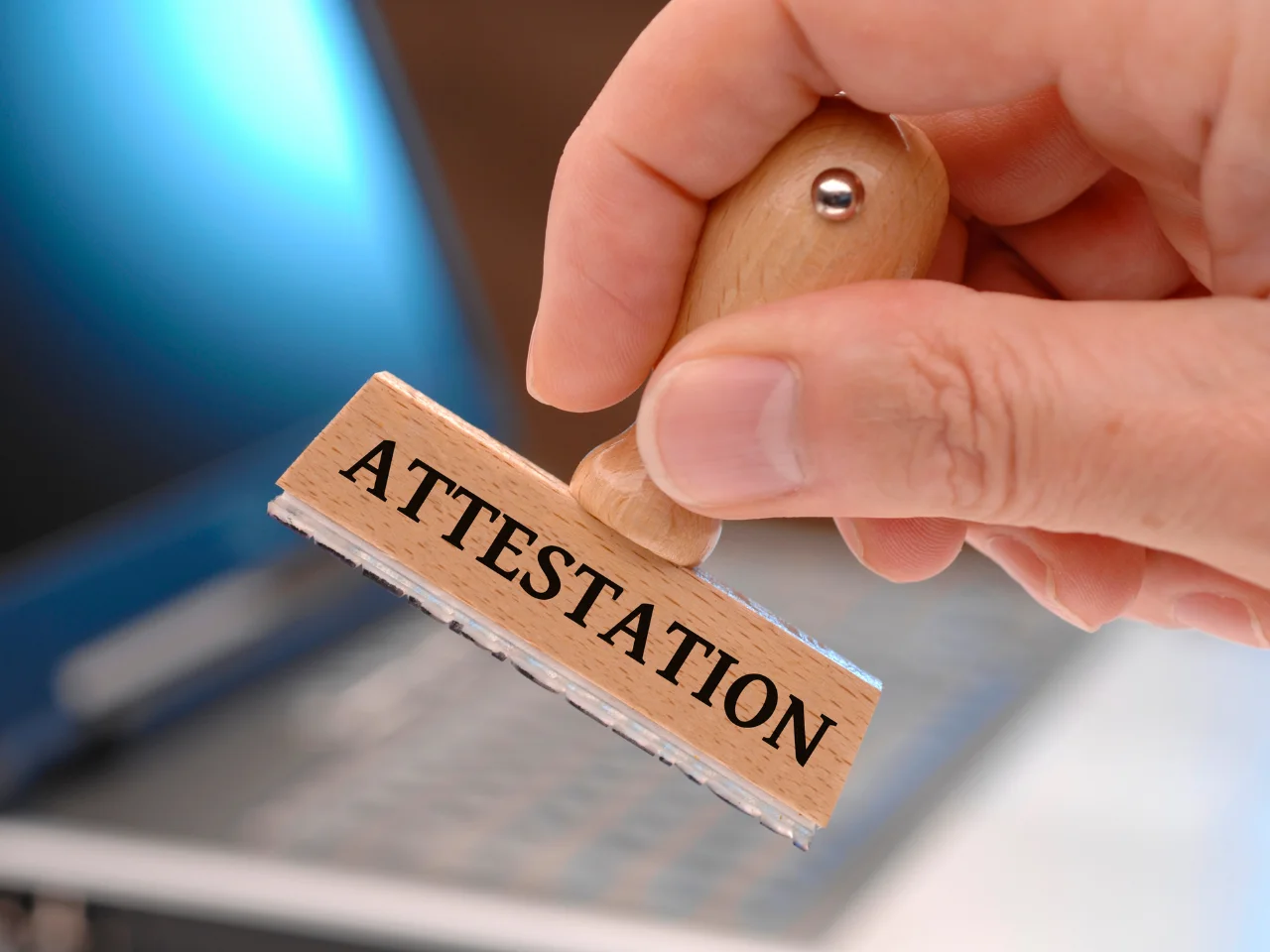 Attestation stamp representing document attestation and authentication for international use.