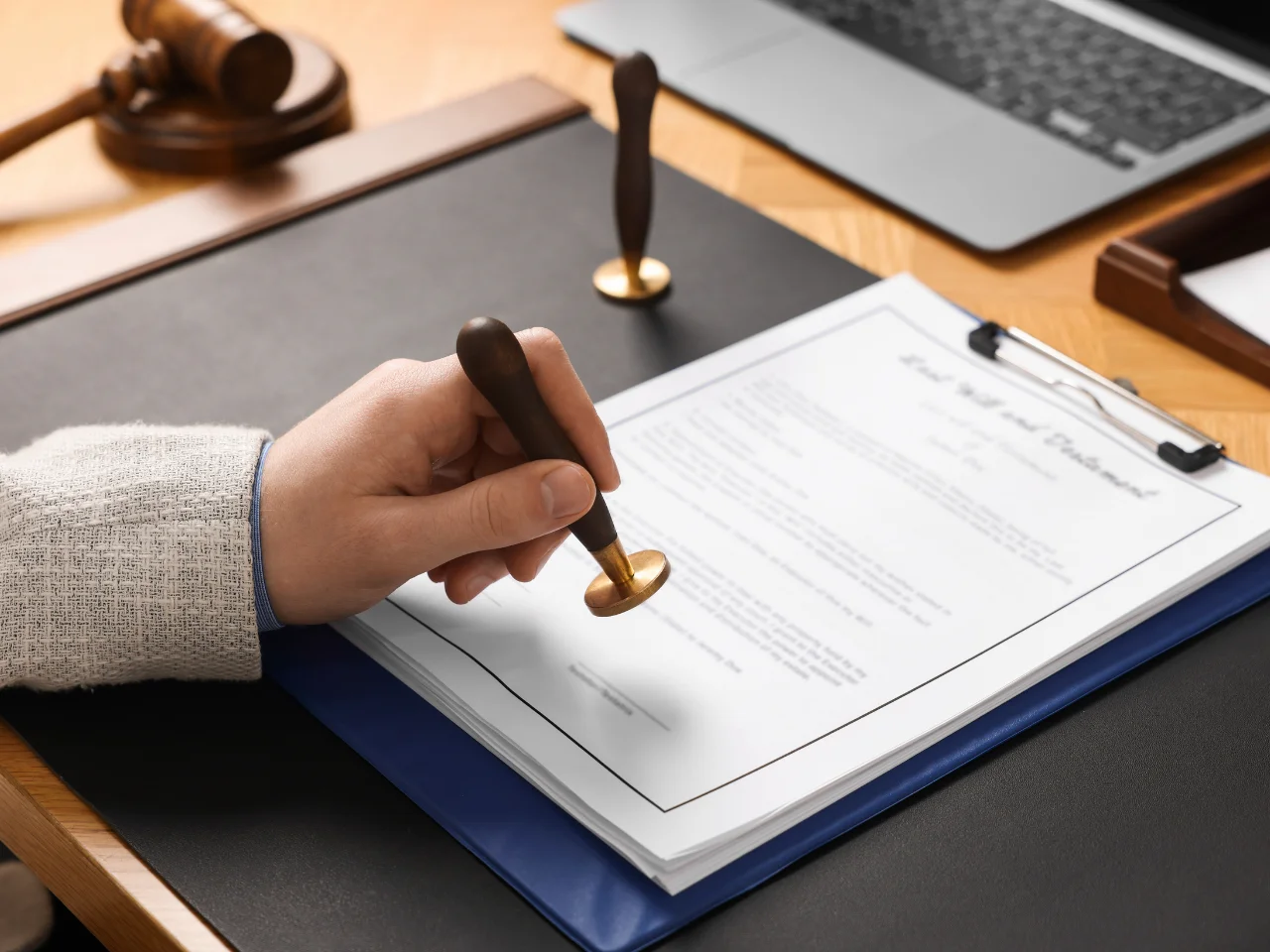 Official stamping of Canadian documents during the authentication and legalization process.