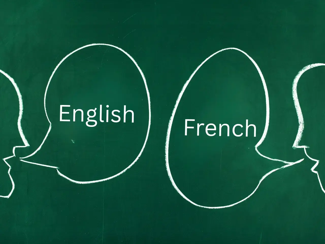 English and French speech bubbles representing Canada’s official languages.