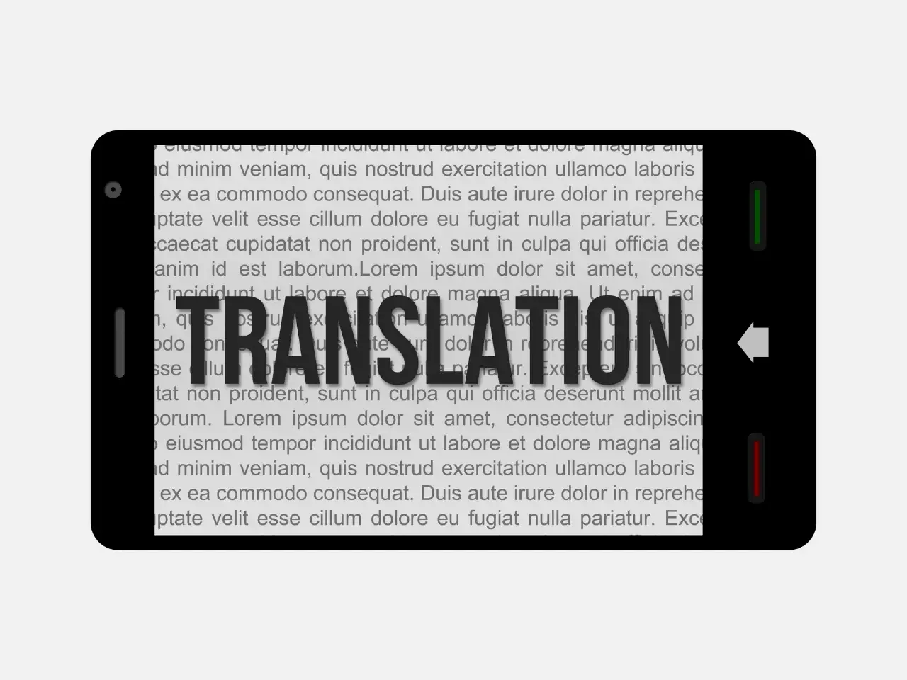 Smartphone screen displaying a translation interface to show how Google Translate processes text.