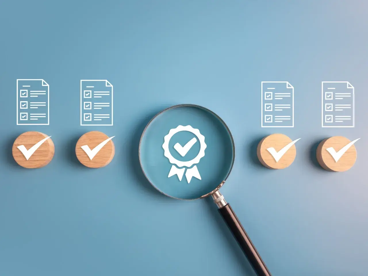 Checklist icons representing evaluation criteria for choosing an SEO agency.