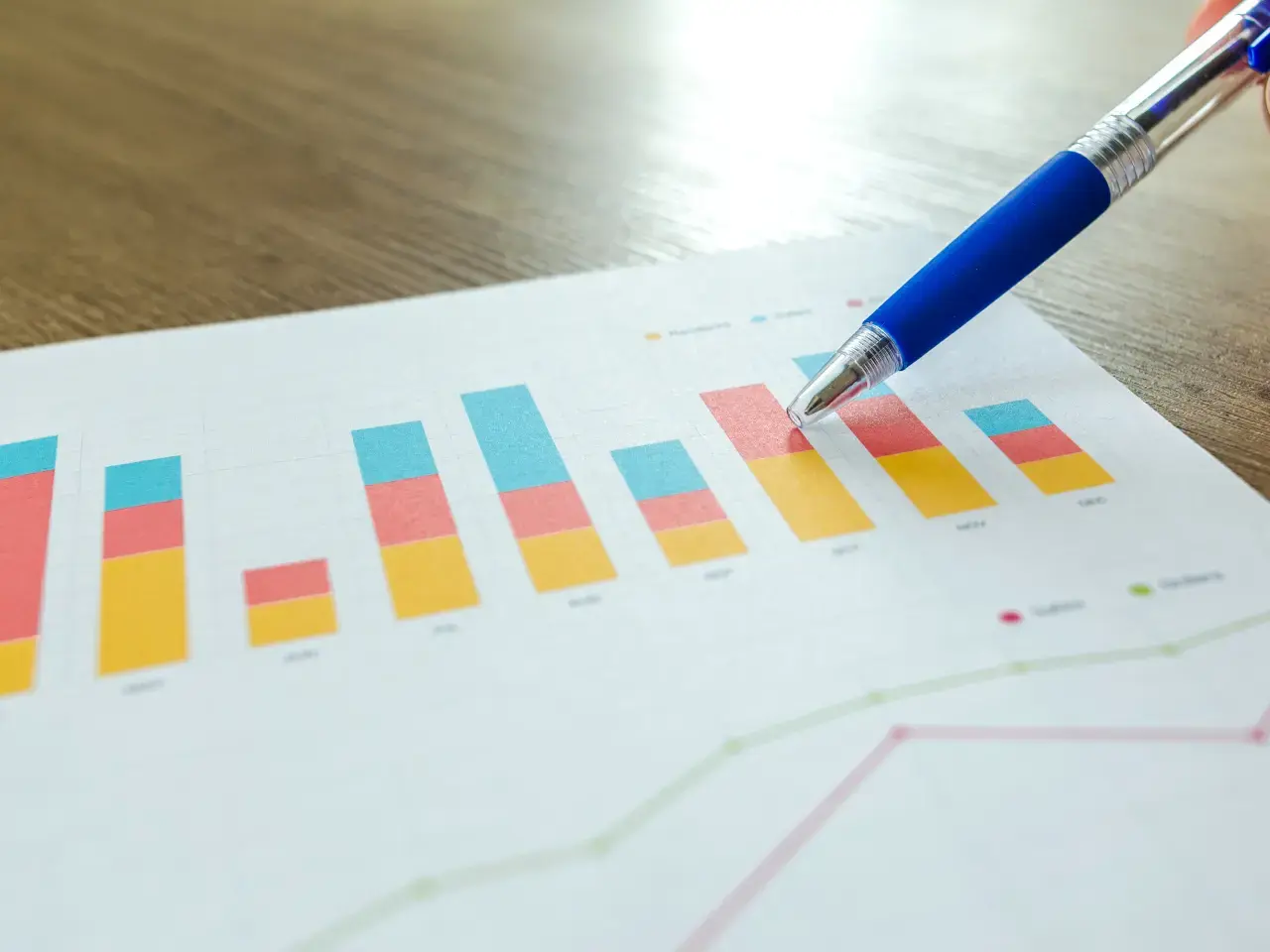 Analytics chart showing rising metrics, representing keyword research, backlinks, and SEO growth across languages.