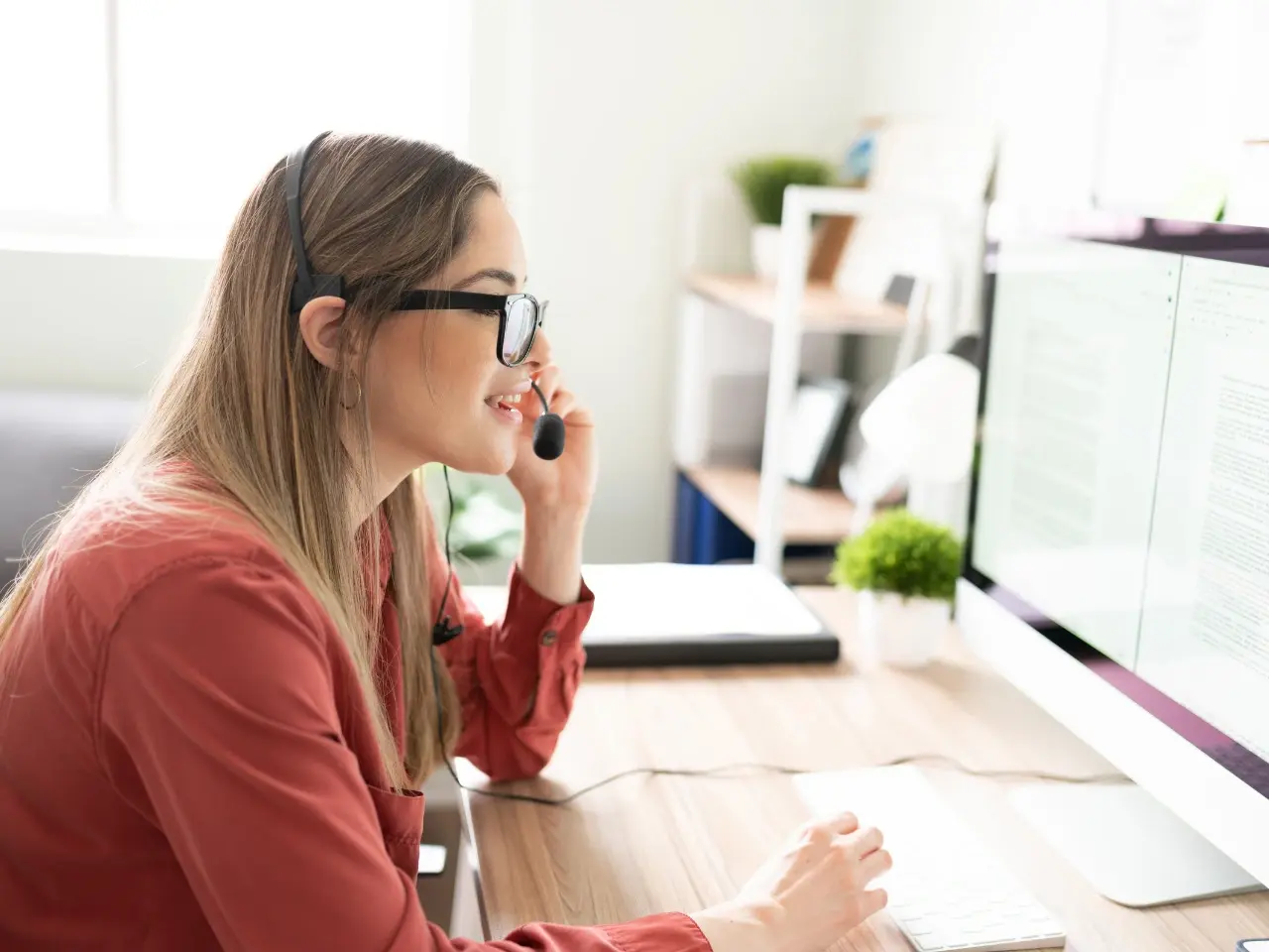 Professional translator reviewing content to ensure accuracy and clear communication across languages.