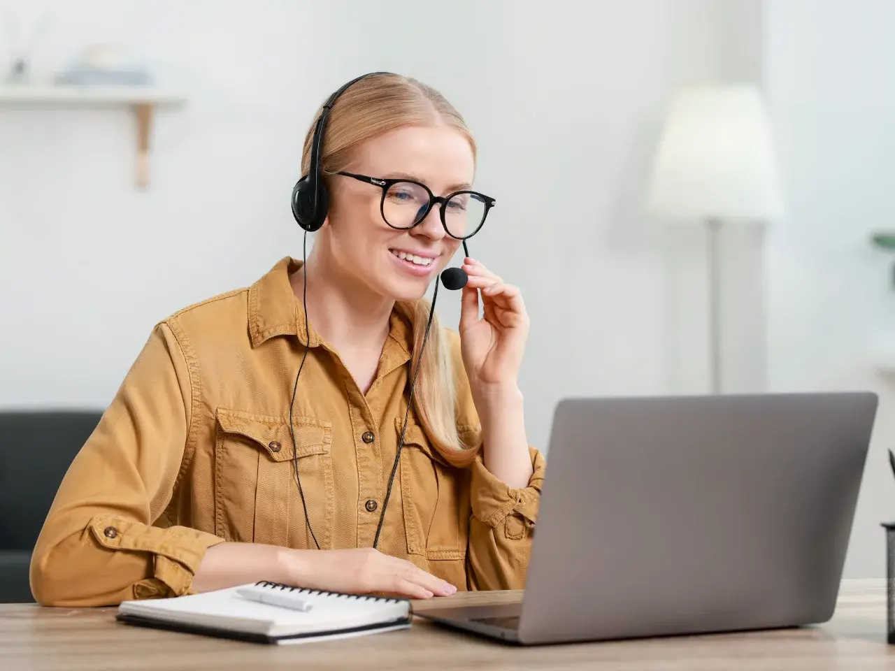 Professional linguist translating business documents for international communication.