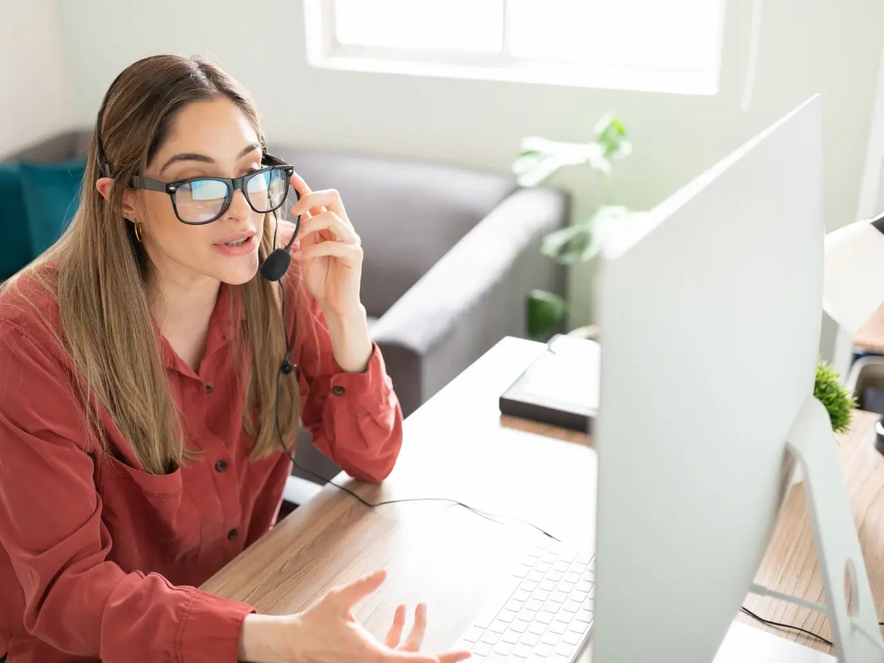 Real-time transcription during an online meeting or call.