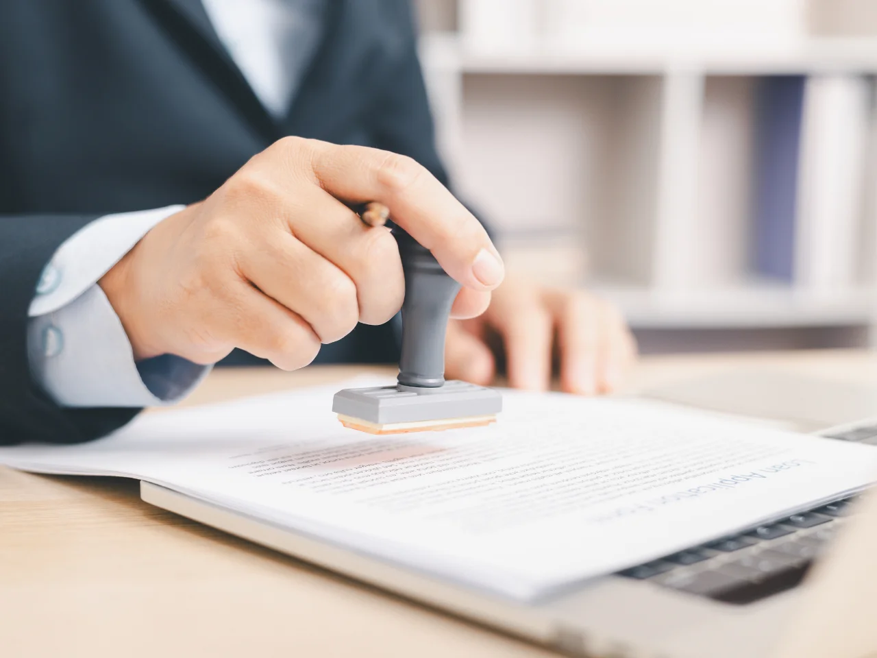 Professional stamping official documents for certified translation, authentication, apostille, and document legalization services.