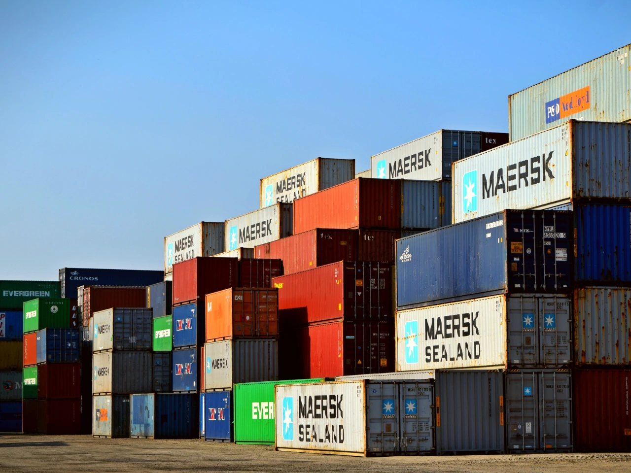 Shipping containers representing goods exported under the CETA agreement.