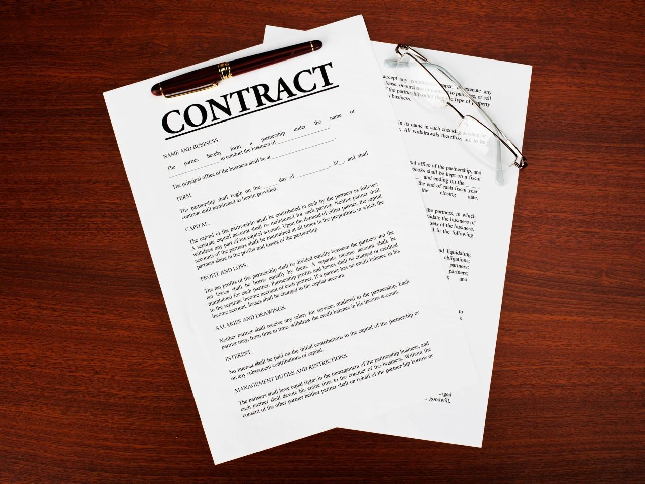 Employment contract documents representing different types of employment agreements.