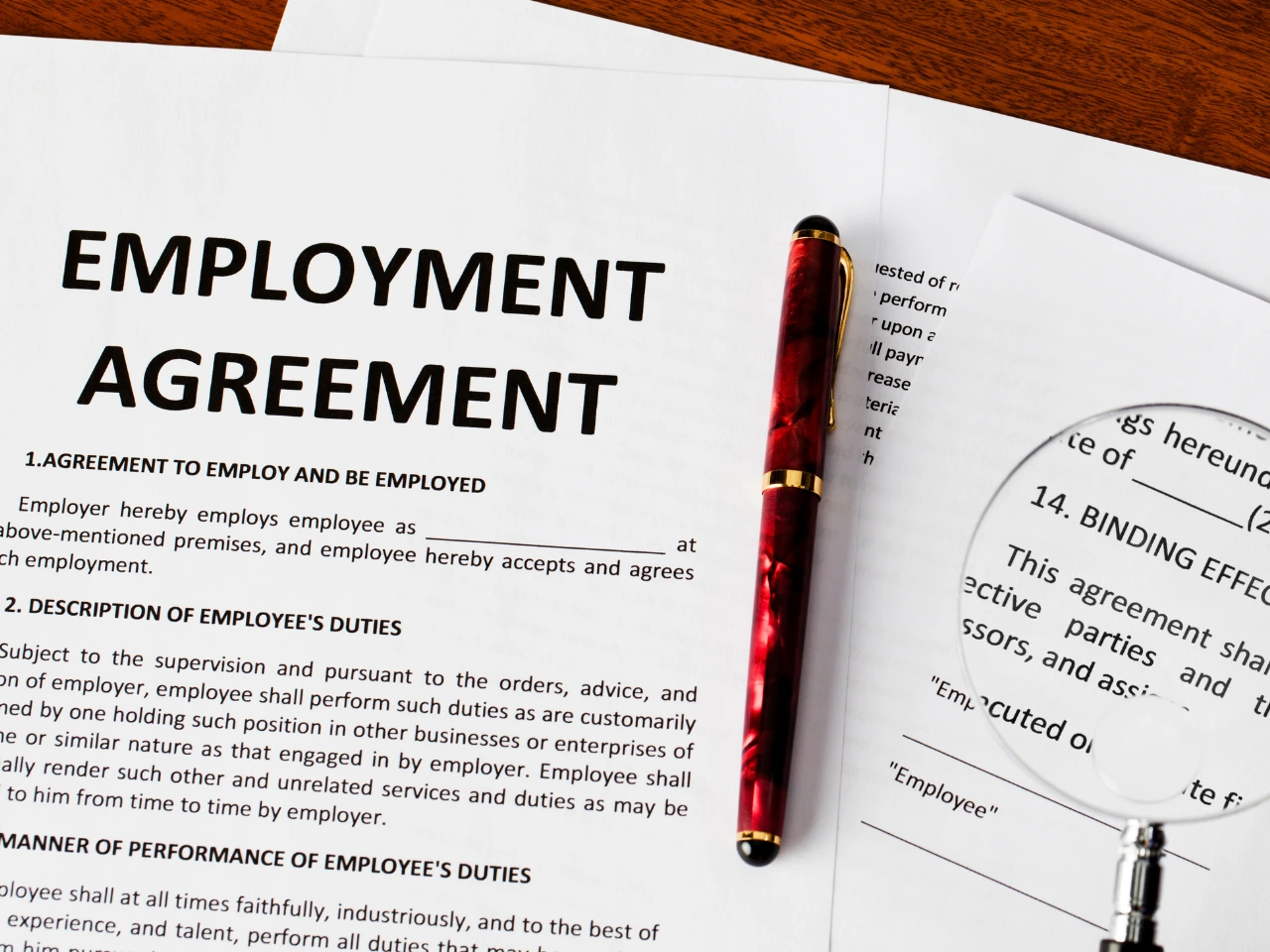 Employment agreement showing terms and conditions of employment.