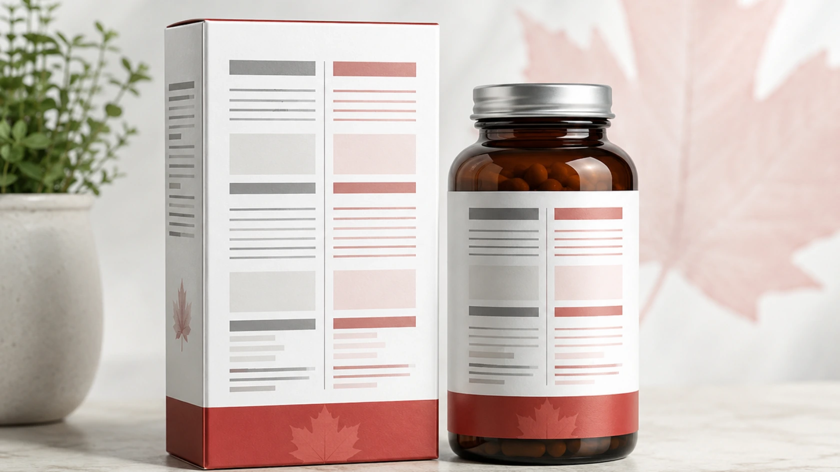 Bilingual product packaging representing English and French labelling requirements in Canada.