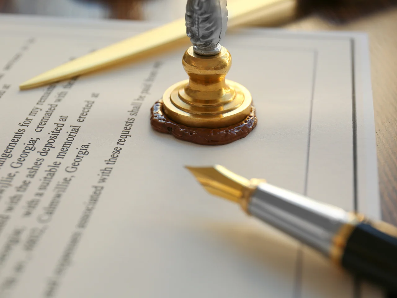 Official document with a seal prepared for authentication or legalization.