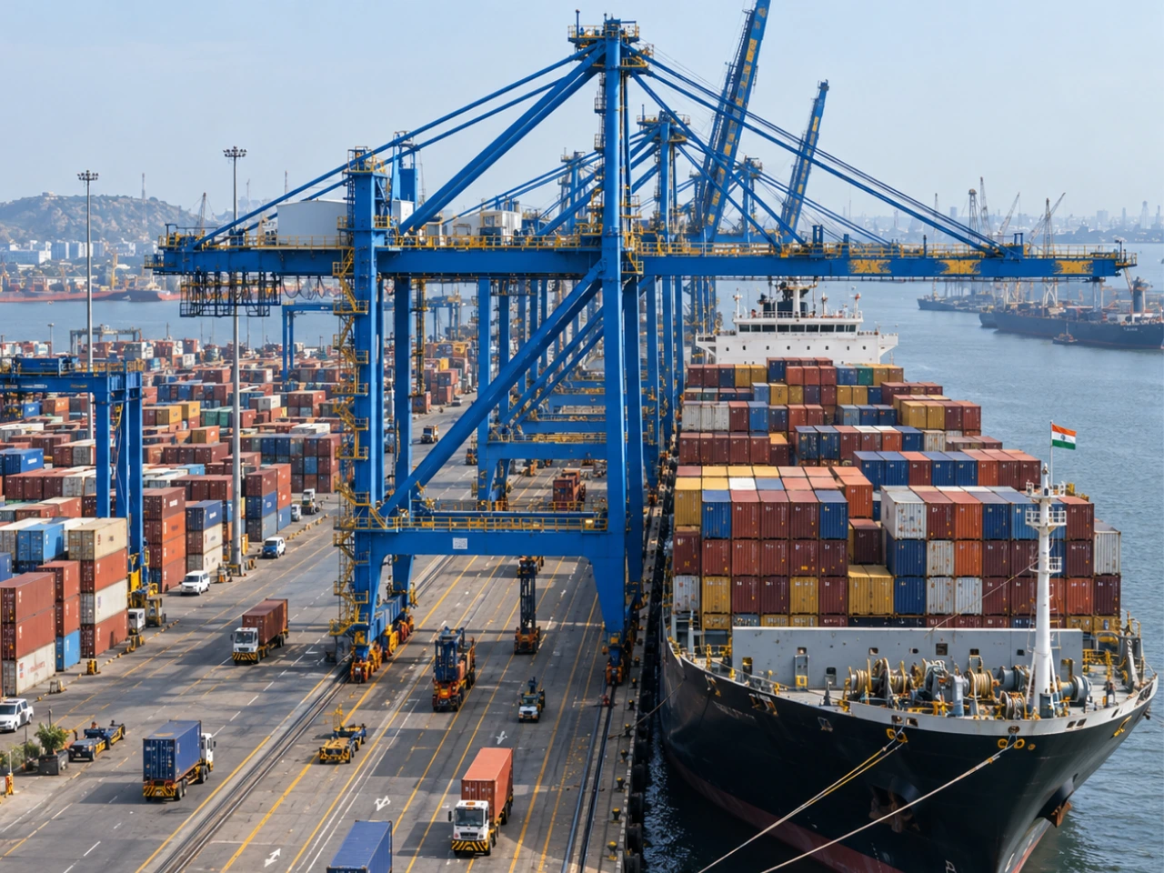 Cargo port representing goods exported from India to Canada.