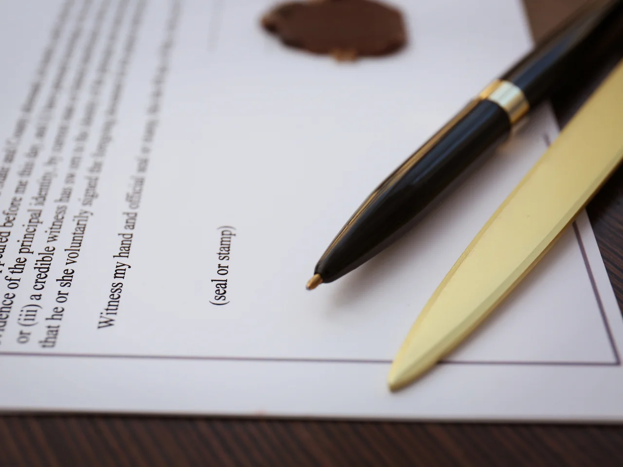 Tax document requiring authentication, notarization, or apostille certification.