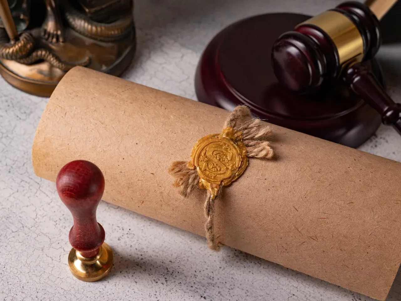 Legal document with official seal for apostille or document legalization.